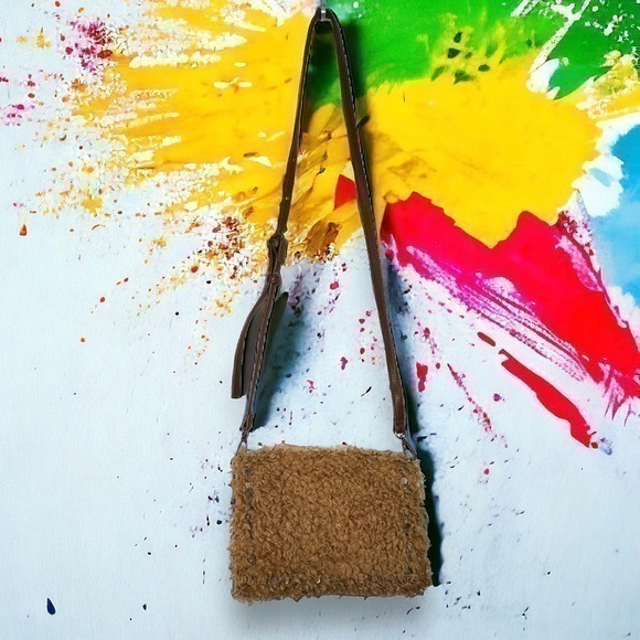 Steve Madden Handbags - Steve Madden Bkate Brown Camel Faux Fur Crossbody Bag - "Beatrice"